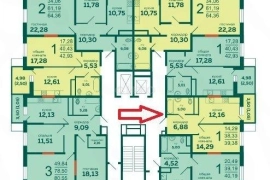Продам однокомнатную новостройку 41.0 м² этаж 15/16 город Новороссийск село Мысхако улица Суджукская лит. 1
