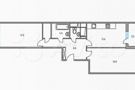 2-к. квартира, 53,7 м², 3/24 эт.
