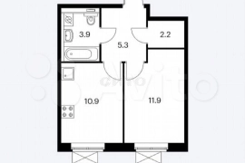 1-к. квартира, 34,2 м², 6/25 эт.